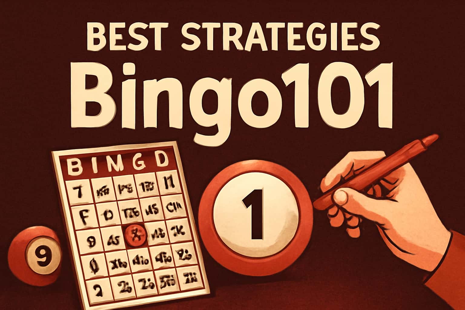 A professional graphic featuring the text 'Best Bingo101 Strategies' in a high-tech design.