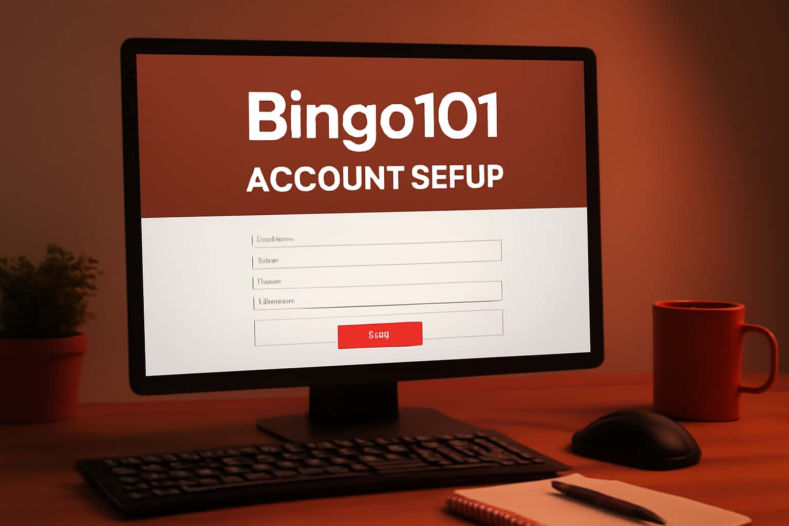 Informative scene depicting Bingo101 account setup.