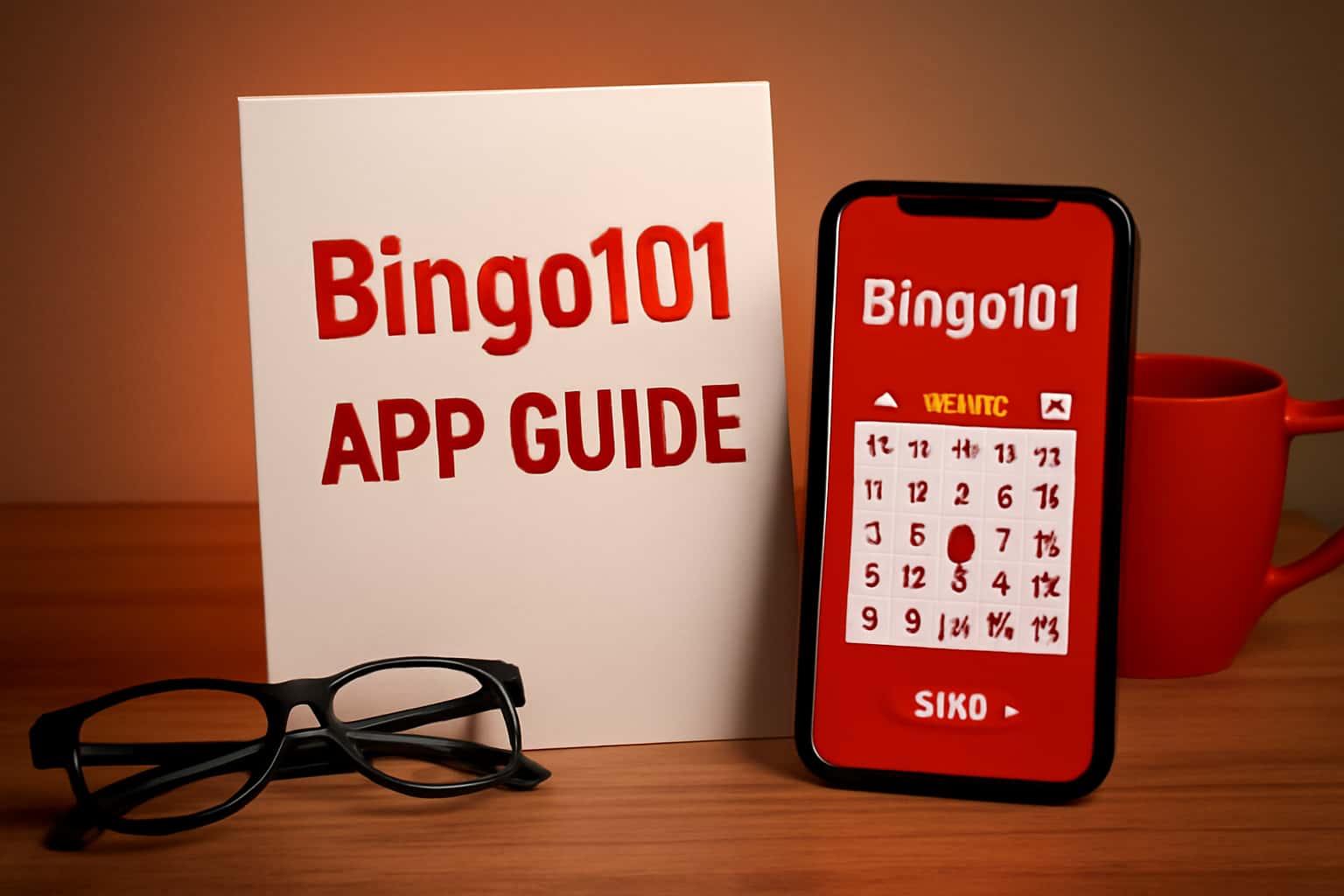 A professional scene illustrating the Bingo101 App Guide.