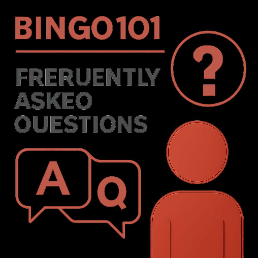 An educational diagram illustrating FAQs about Bingo101.
