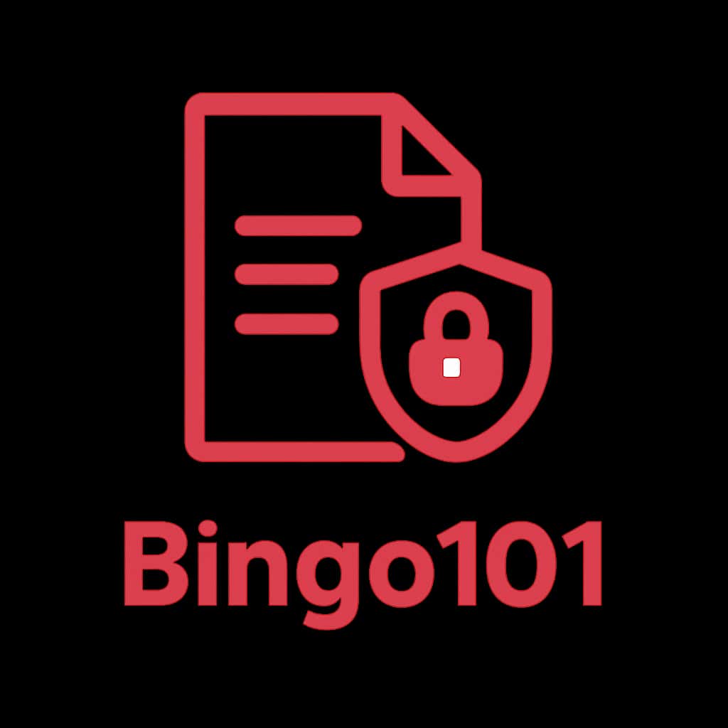 Bingo101 Privacy Policy badge logo design.