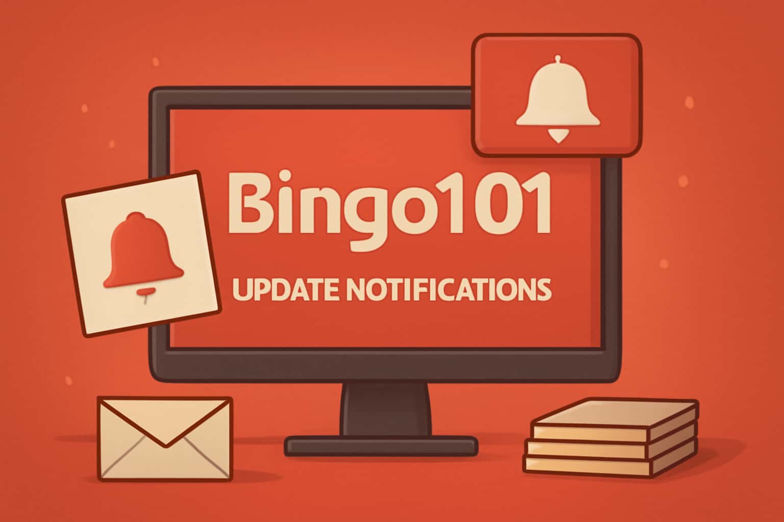 A neutral informational scene depicting Bingo101 update notifications.