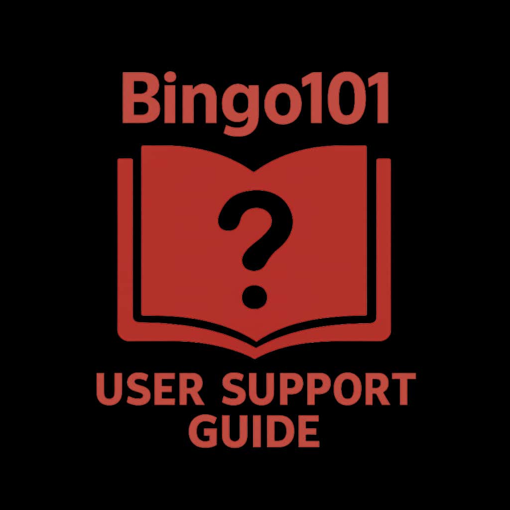 A minimalistic badge representing the Bingo101 User Support Guide.