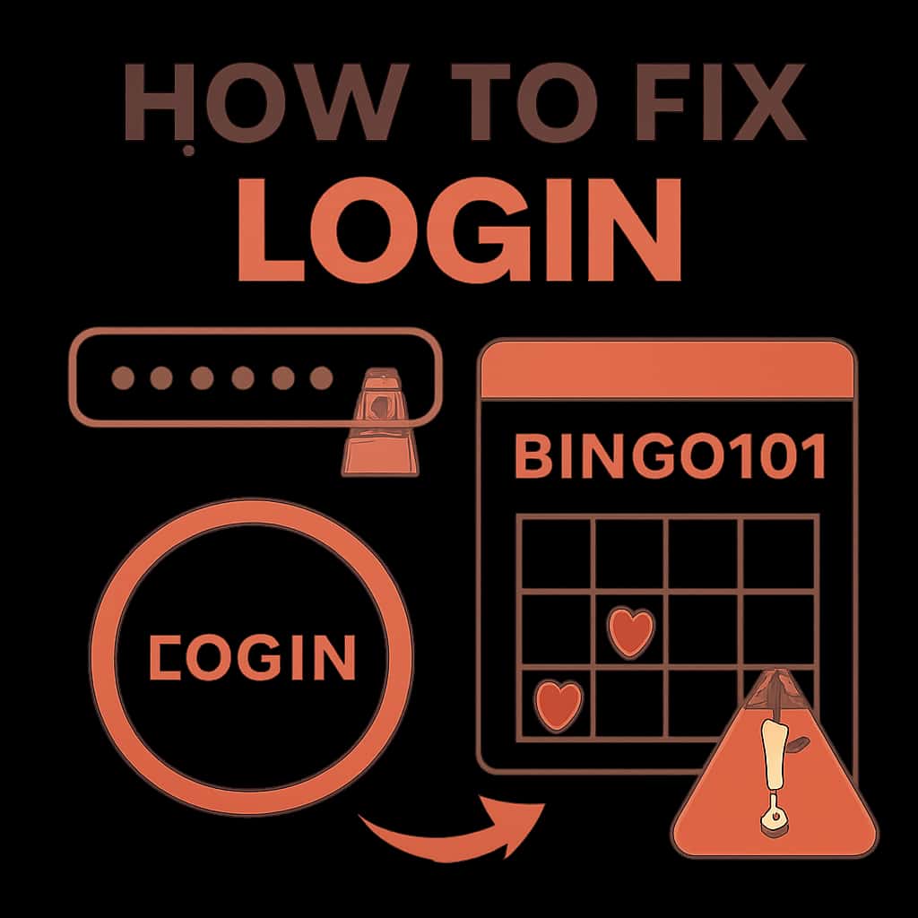 Diagram illustrating steps to troubleshoot Bingo101 login issues.