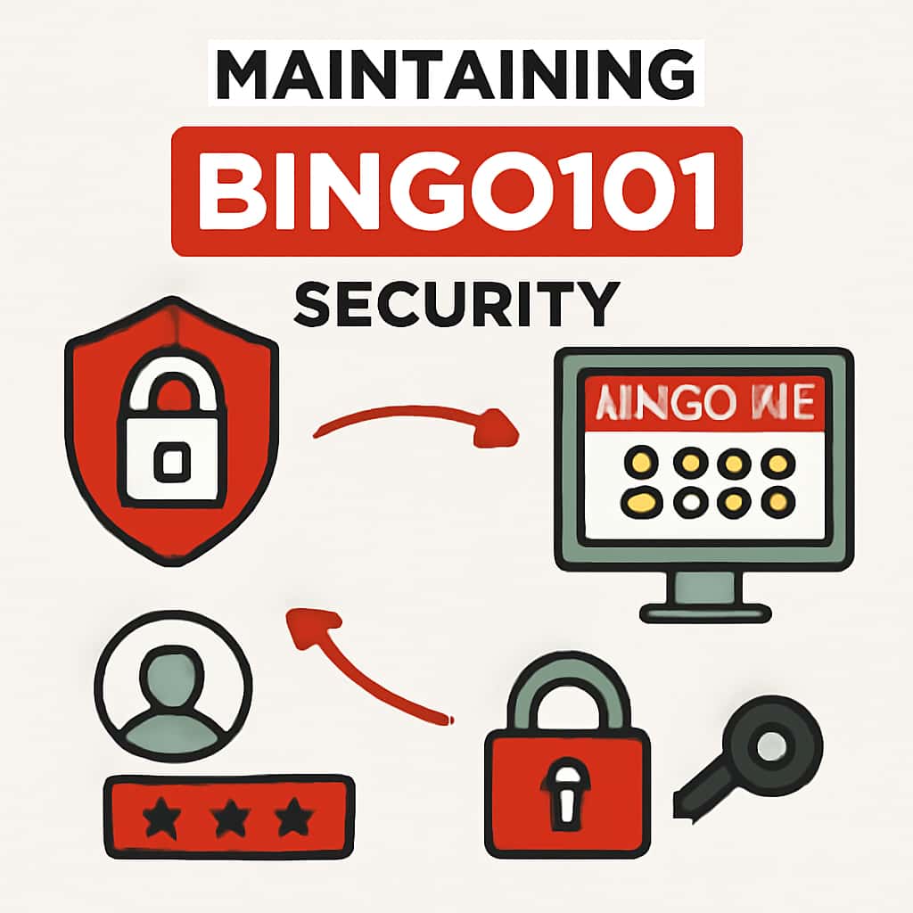Educational illustration on Bingo101 security measures.
