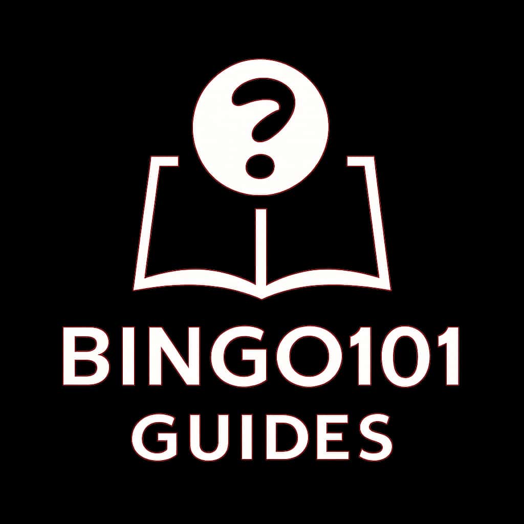A badge representing Bingo101 Guides with clear text.